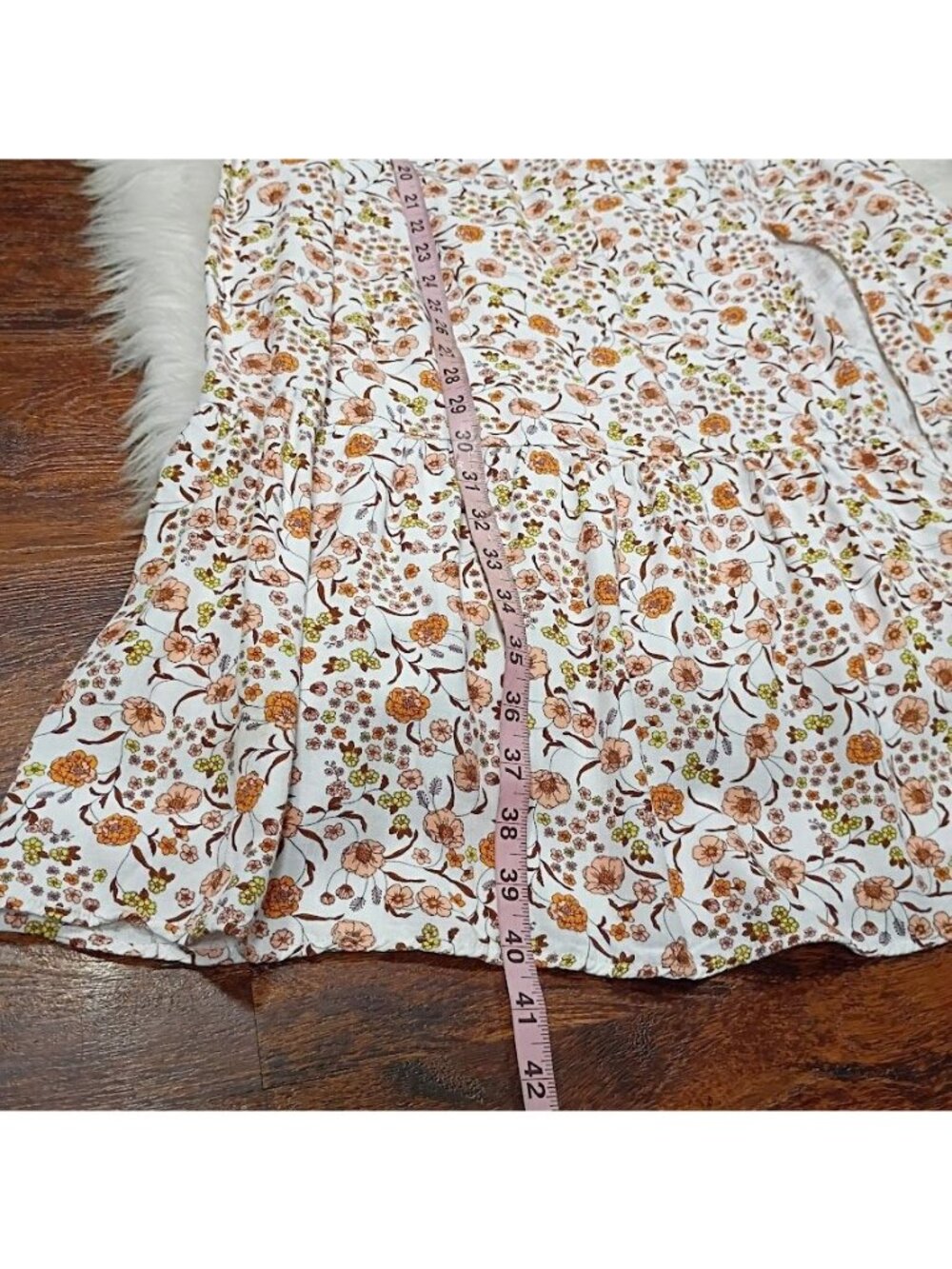 Floral High-Slit Maxi Skirt By Maaji Smocked Waist Small 100% Viscose Lightweigh - Picture 8 of 15